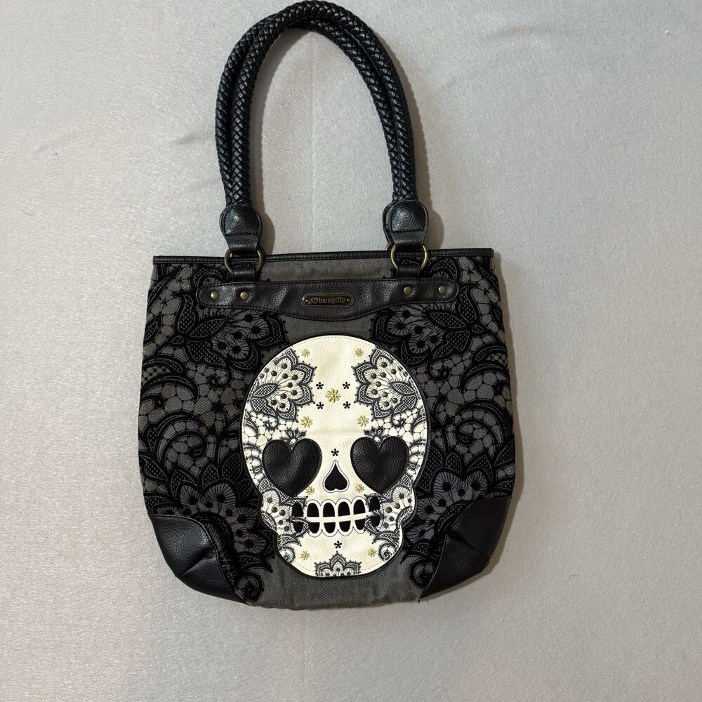 Loungefly Shoulder Bag Black And White Sugar Skull
